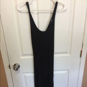 Black maxi dress with side slit